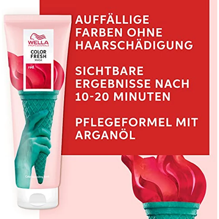 Wella Professionals Color Fresh Mask Red – Pflegende Tönung mit Avocadoöl für aufgehelltes und helles Haar – 150 ml – Bild 3