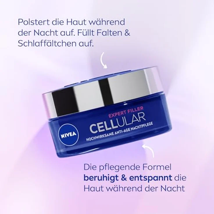 NIVEA Cellular Expert Filler Hyaluron Set mit Anti-Age Tagespflege und Nachtpflege, extra straffende Gesichtspflege, Hautpflege mit Hyaluronsäure (50 ml) – Bild 3