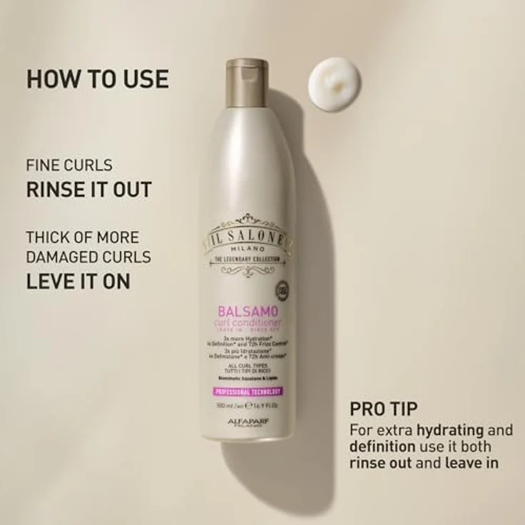 Alfaparf Milano Il Salone Curls Conditioner 500ml, Haarspülung für lockige Haare, sulfatfrei, nährt und pflegt, glättet die Haaroberfläche – Bild 5
