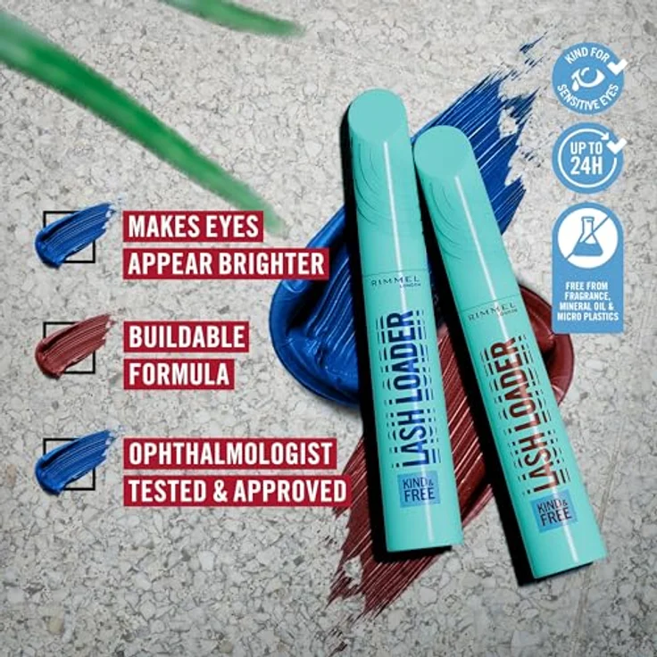 Rimmel London Kind & Free Mascara, 9,5 ml, 300% mehr Volumen mit pflanzlichen Inhaltsstoffen – Bild 4
