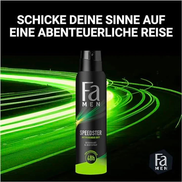 FA Deospray Men Speedster, 6er Pack mit 48h Schutz, 6x 150 ml, vegan und hautfreundlich – Bild 3