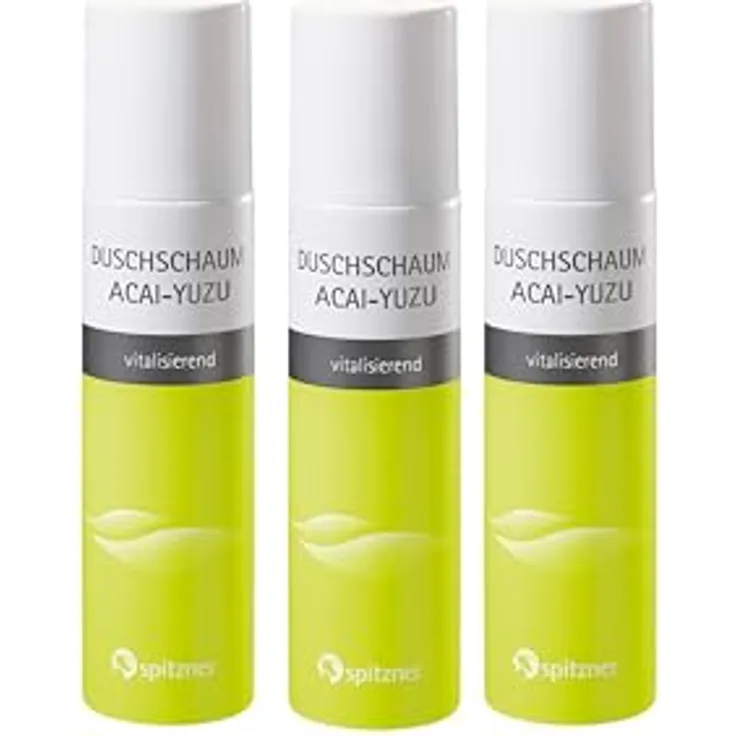 Spitzner Duschschaum Acai-Yuzu, 3 x 150 ml, vitalisierende Wellness-Dusche mit exotischen Power-Früchten, vegan und hautverträglich, sanft reinigender Schaum