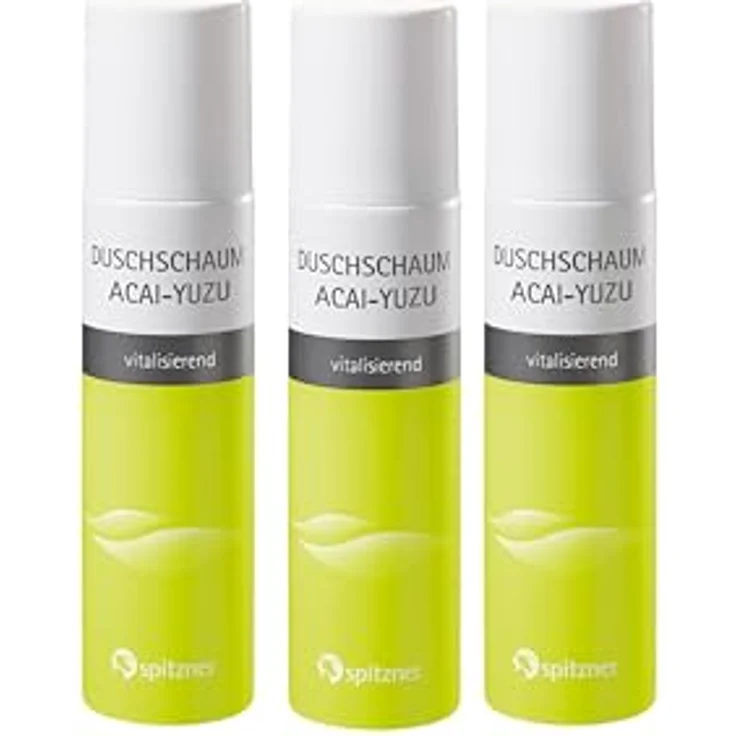 Spitzner Duschschaum Acai-Yuzu, 3 x 150 ml, vitalisierende Wellness-Dusche mit exotischen Power-Früchten, vegan und hautverträglich, sanft reinigender Schaum – Bild 1