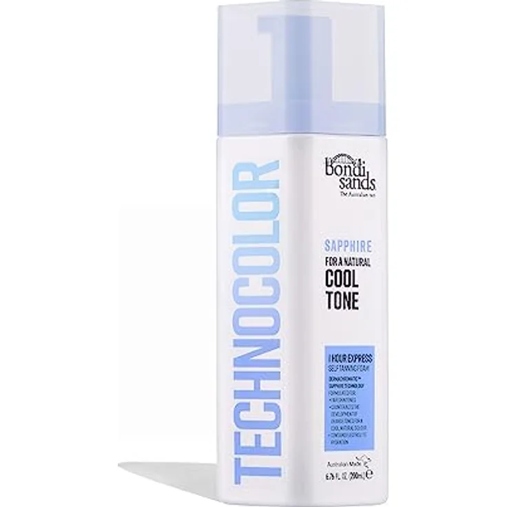 Bondi Sands Technocolor Sapphire Selbstbräunungsschaum, Farbton Cool Natural, 200 ml, schnell einziehend, feuchtigkeitsspendend, natürlicher Bräunungseffekt