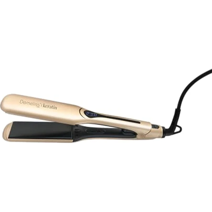 Demeliss Kera-GOLD XL, Glätteisen mit keratinangereicherte Platten, breite 45 x 110 mm, 14 temperatur einstellbar, ideal für mittellanges bis langes Haar – Bild 3