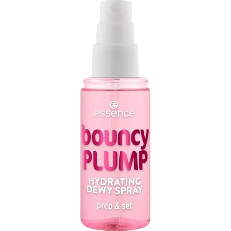 Essence Bouncy Plump Hydrating Dewy Spray, 50 ml 2-in-1 Primer und Setting-Spray mit Hyaluronsäure und Wassermelonenfruchextrakt, vegan, ohne Alkohol, Parabene und Sulfate