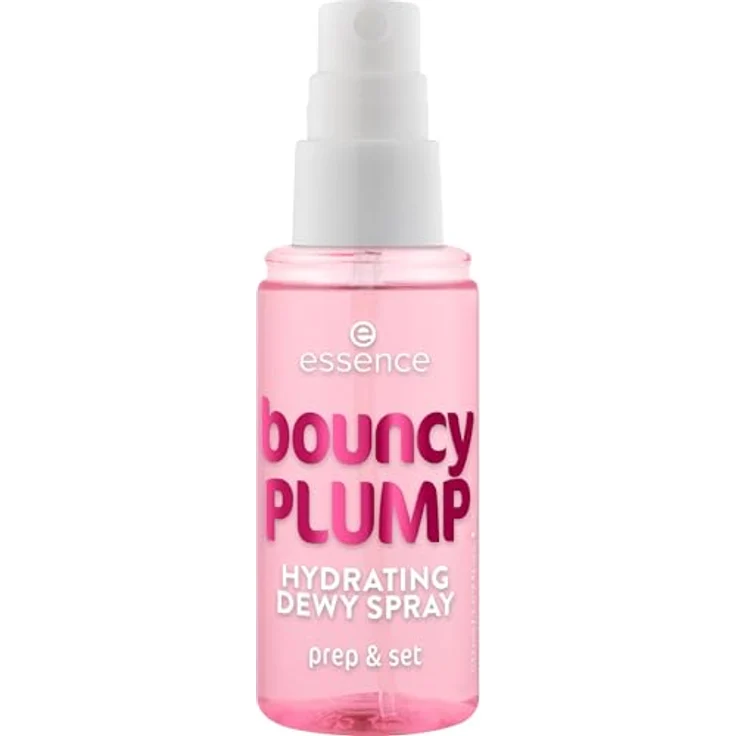 Essence Bouncy Plump Hydrating Dewy Spray, 50 ml 2-in-1 Primer und Setting-Spray mit Hyaluronsäure und Wassermelonenfruchextrakt, vegan, ohne Alkohol, Parabene und Sulfate – Bild 1