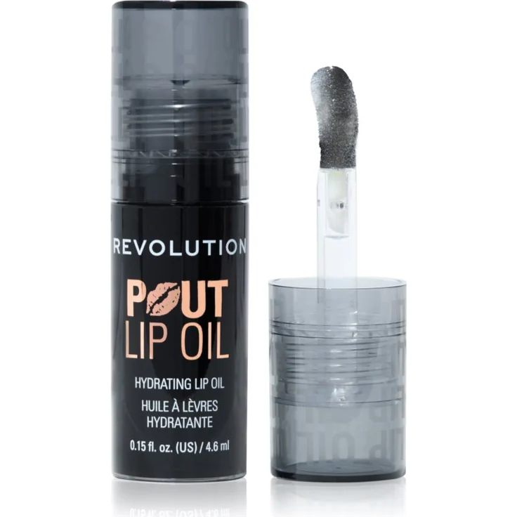 Revolution Pout Lip Lippenöl, feuchtigkeitsspendend, Farbton Midnight Black, 4.6 ml