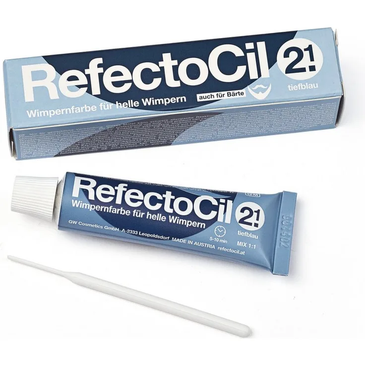 Refectocil Augenbrauen- und Wimpernfarbe Nr. 2.1 Tiefblau, intensive Färbung für bis zu 30 Anwendungen, 15ml