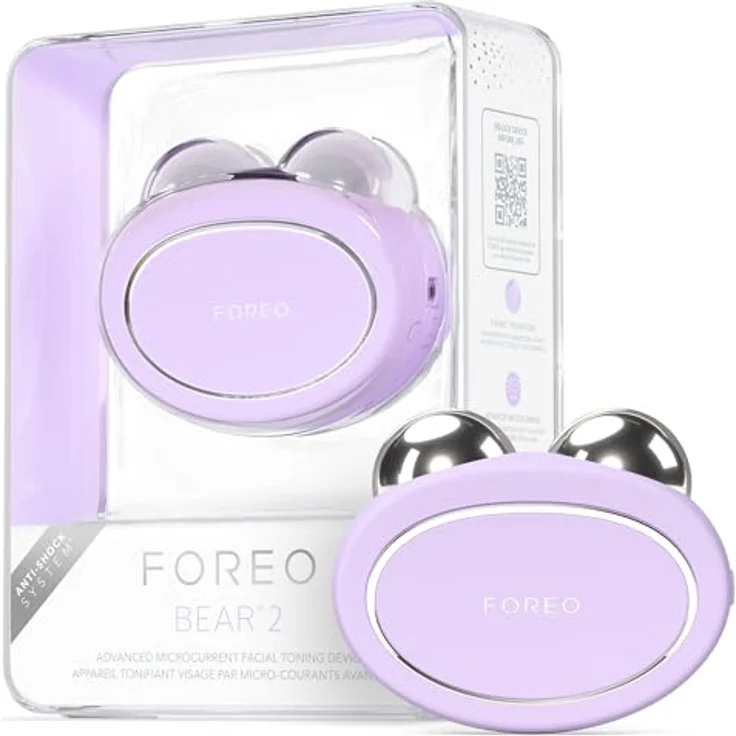 FOREO BEAR 2 Gesichtsmassagegerät mit Mikrostrom, Anti-Aging & Face Lifting, 4 Mikroström-Einstellungen, Lavendel – Bild 1