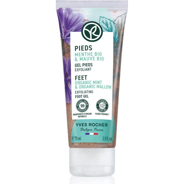 Yves Rocher Pieds Peeling-Gel für Füße, 75 ml, Fußpflege zur Hornhautentfernung und Erfrischung