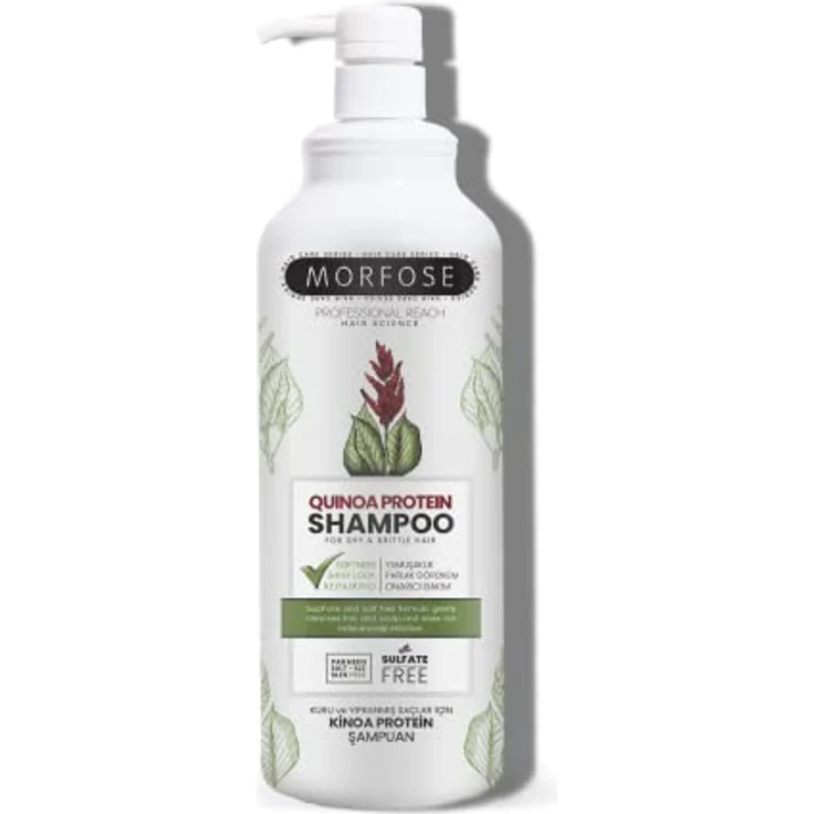 Morfose Quinoa Protein Hair Shampoo 1000ml, reparierendes Shampoo für trockenes und sprödes Haar, frei von Parabenen, Salz, SLS, SLES – Bild 1