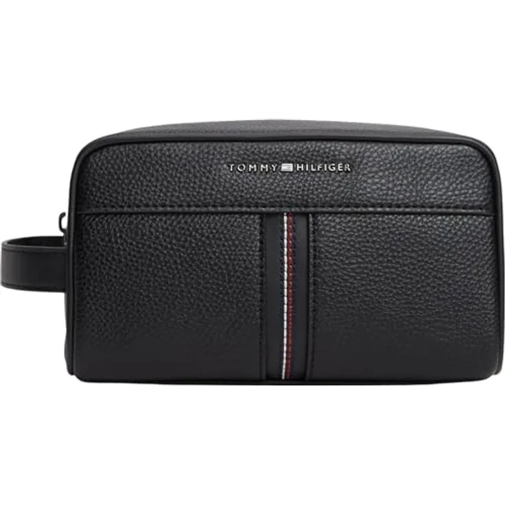 Tommy Hilfiger TH Central Kulturbeutel, 21 cm, schwarz, 100% Polyurethan
