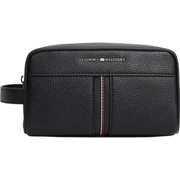 Tommy Hilfiger TH Central Kulturbeutel, 21 cm, schwarz, 100% Polyurethan – Bild 1
