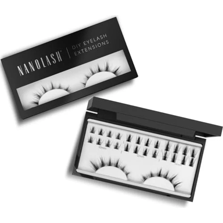NANOLASH Flirty Wimpern, falsche Wimpern für Wimpernverlängerung, 36 Segmente in 10 mm, 12 mm und 14 mm – Bild 1