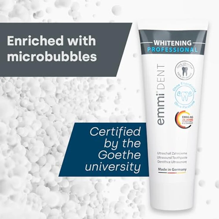 Emmi-dent Whitening Zahnpasta 75 ml, mit Whitening-Effekt für eine sanfte Zahnaufhellung – Bild 6