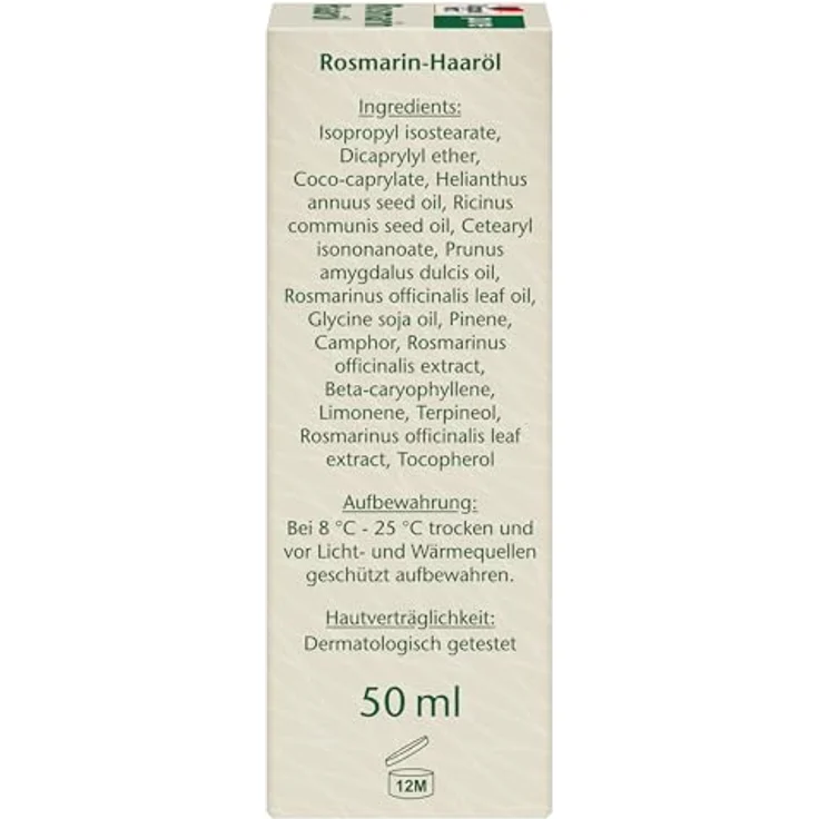 Doppelherz pure Rosmarin Haaröl, 50 ml - Pflege mit Rosmarin-, Rizinus- und Süßmandelöl für Kopfhaut und Spliss-Vorbeugung, dermatologisch getestet, vegan – Bild 4