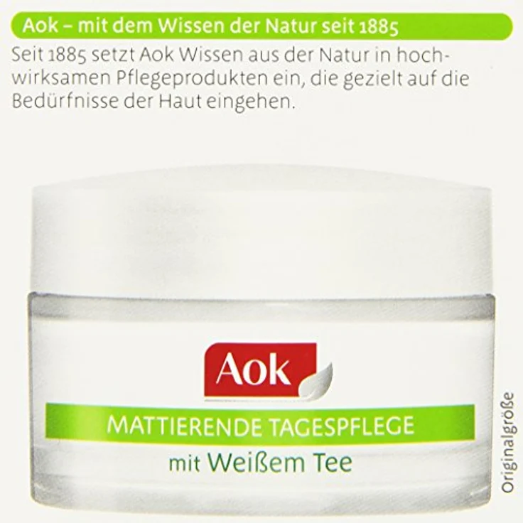 AOK Mattierende Tagespflege mit weißem Tee, 50 ml, Prebiotischer WirkKomplex gegen Talgüberproduktion, ohne Parabene – Bild 5