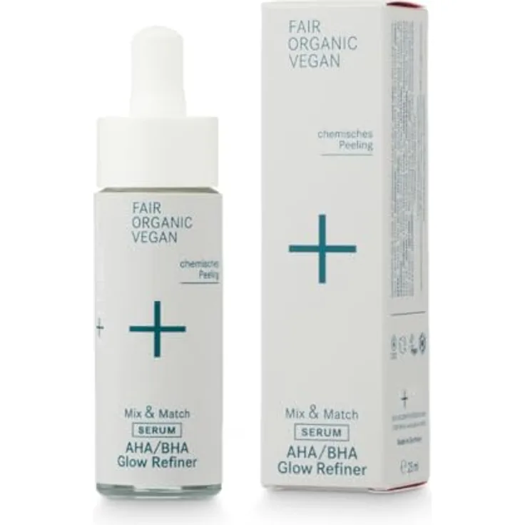 i+m Naturkosmetik AHA/BHA Glow Refiner 25ml · Veganes Gesichtspeeling mit natürlichen Fruchtsäuren · Chemisches Peeling für Unreine Haut · Hautpflege Serum für ein strahlendes Hautbild für Männer & Frauen · Vegan