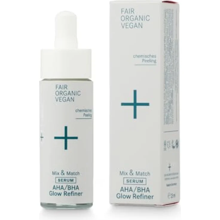 i+m Naturkosmetik AHA/BHA Glow Refiner 25ml · Veganes Gesichtspeeling mit natürlichen Fruchtsäuren · Chemisches Peeling für Unreine Haut · Hautpflege Serum für ein strahlendes Hautbild für Männer & Frauen · Vegan – Bild 1