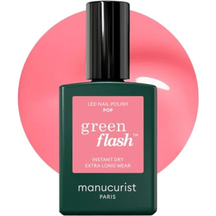 Manucurist Green Flash™ UV Nagellack Pastell Rosa Pop • Hema Free & 12-Free • Bio-basiert • Für UV Lampe Nägel • Gel Nagellack UV 15 ml