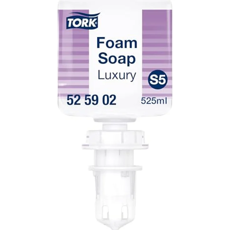 Tork Luxe Mini Schuimhandzeep S5, Flüssigseife mit Magnolienextrakt, feuchtigkeitsspendend, 8 x 525 ml, industriell abgeschlossene Flasche – Bild 1