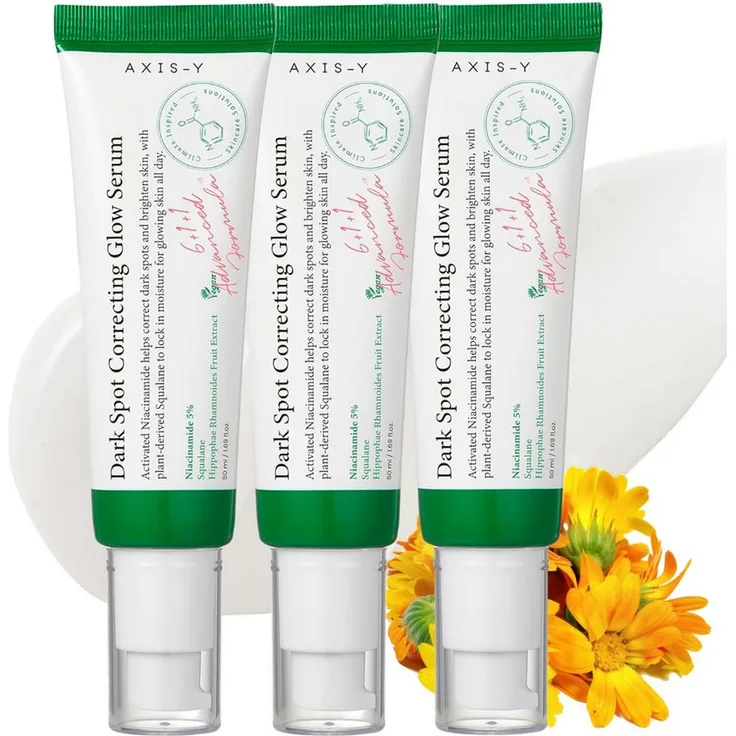 AXIS-Y Dark Spot Correcting Glow Serum, 50 ml, Anti-Falten-Serum mit 5 % Niacinamid, Aufhellung von Hyperpigmentierung und Feuchtigkeitspflege