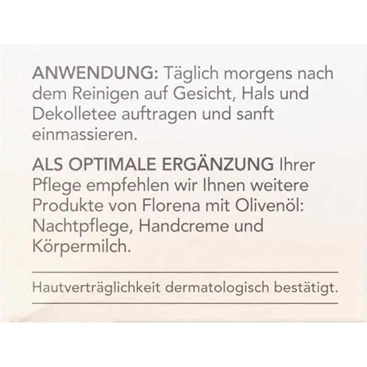 Florena Pflege Gesichtspflege Tagespflege Olivenöl 50 ml Tagespflege für Damen und Herren – Bild 6
