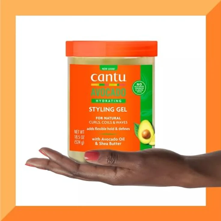 CANTU Avocado Hydrating Gel Flexibler Halt mit Avocadoöl und Sheabutter 18,5 oz / 524 g, Frizzy – Bild 5