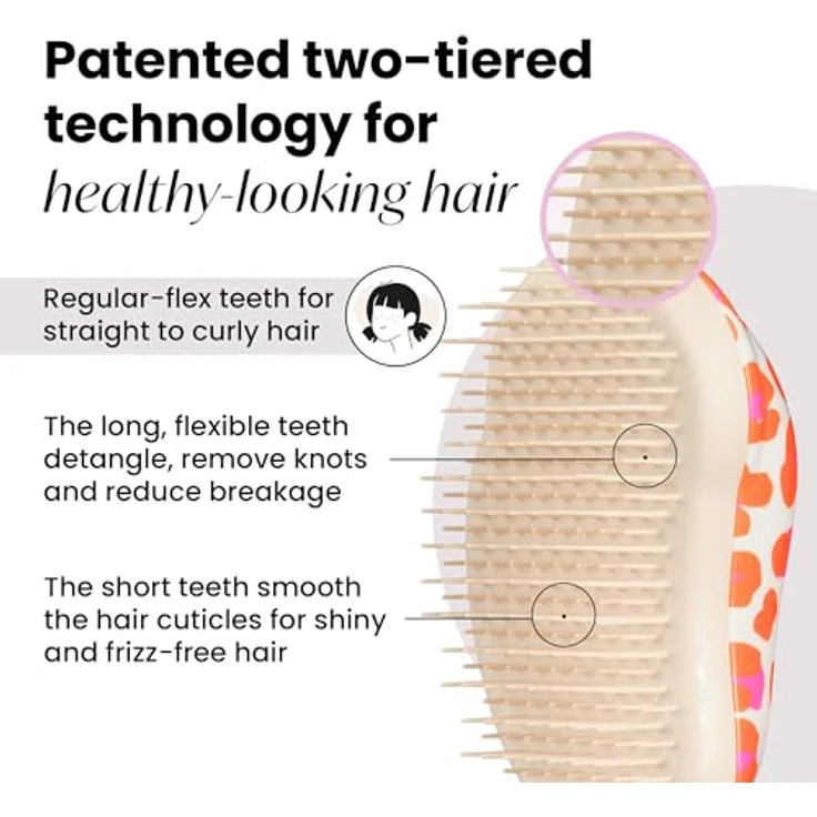 Tangle Teezer Die originale Mini-Haarbürste, Handflächengröße, perfekt für Kinder und Reisen, orange Safari, ideal für nasses und trockenes Haar, reduziert fliegende Haare – Bild 3