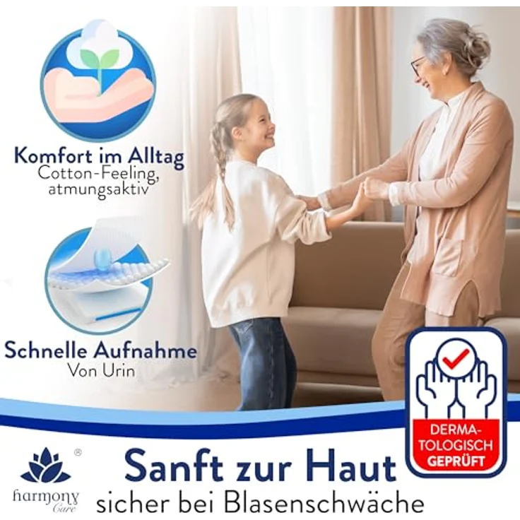 Harmony Care Lady Maxi Inkontinenz-Einlage – 800ml Saugleistung, 28 Stück, mit Auslaufschutz und Geruchskontrolle, diskret und komfortabel – Bild 7