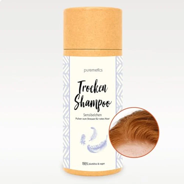 puremetics Trockenshampoo Sensibelchen Rot, vegan und allergikerfreundlich für empfindliche Kopfhaut, 100 g – Bild 2
