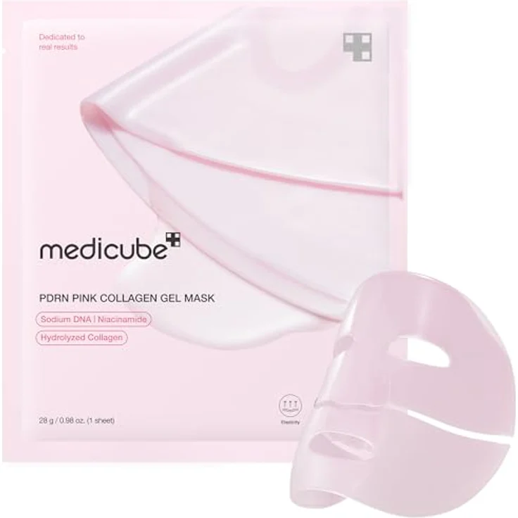 Medicube PDRN Pink Collagen Gel Mask, 28g – Regenerierende Gesichtsmaske mit Kollagen und Niacinamid, Feuchtigkeitsspendend, Glow-Effekt, für alle Hauttypen geeignet – Bild 1