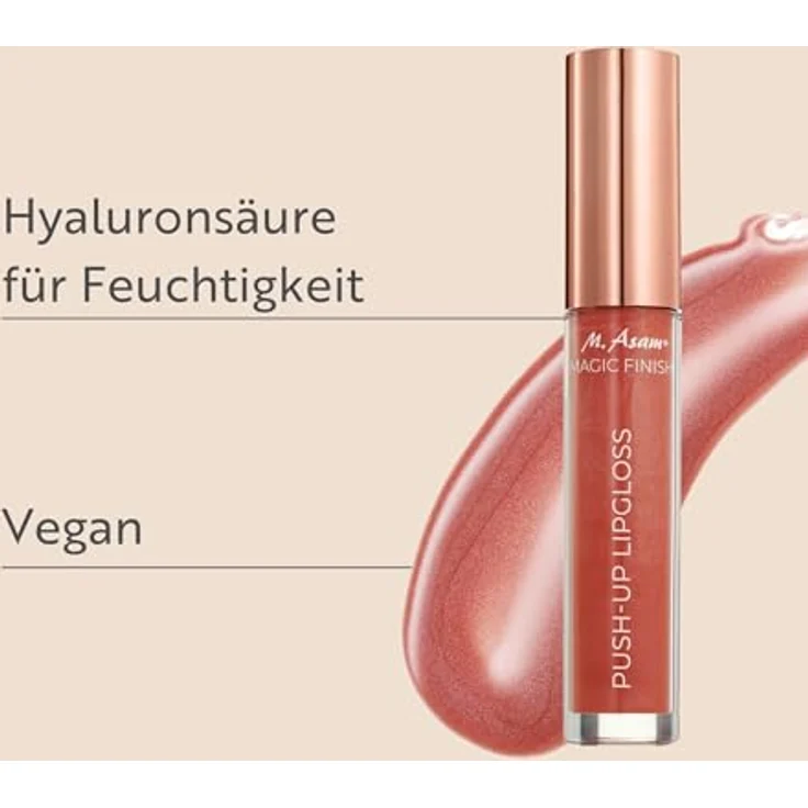 M. Asam MAGIC FINISH Push-up Lipgloss Mighty Nude, Plumping Nuder Lipgloss mit Hyaluron und prickelndem Effekt, 4 ml für volle, glänzende Lippen – Bild 3