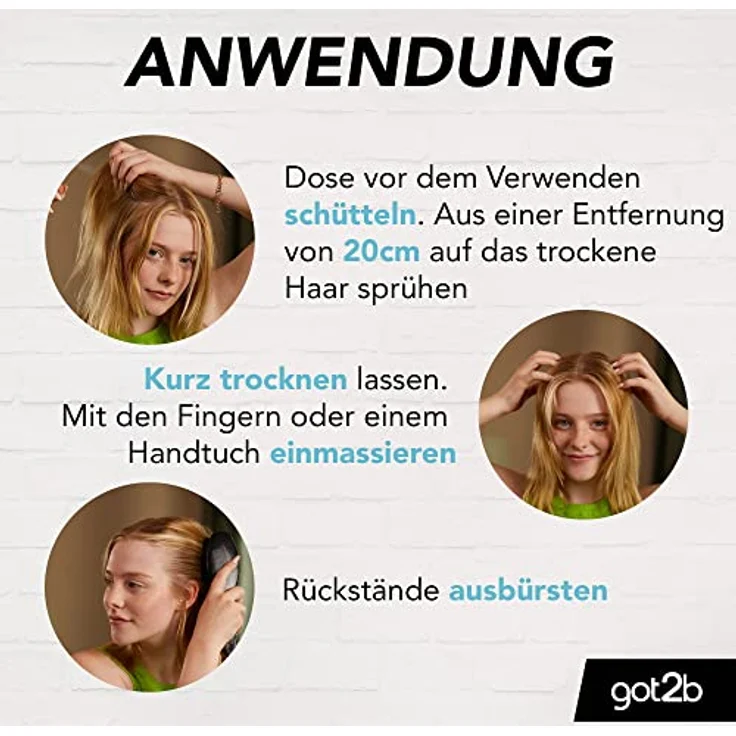 got2b Trockenshampoo Trockenwäsche Extra Volumen (200 ml), Dry Shampoo mit Sofort-Frische-Effekt & Volumen-Boost, Trockenshampoo ohne Rückstände, mit bis zu 48 h Duft – Bild 5