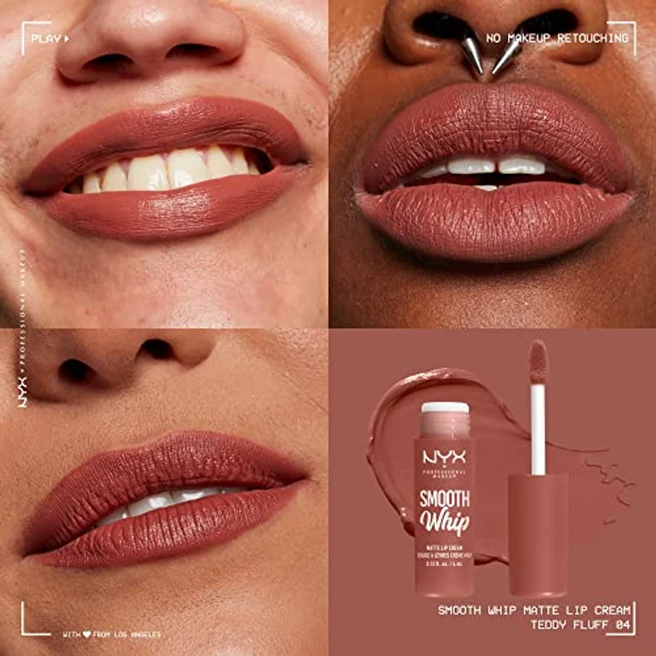 NYX PROFESSIONAL MAKEUP Smooth Whip Matte Lip Cream, Lippenstift 4 ml, Farbe 04 Teddy Fluff – Bild 3