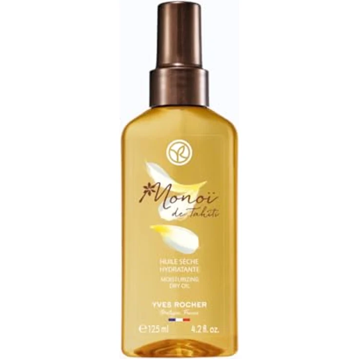 Yves Rocher Monoi de Tahiti, multifunktionales Trockenöl für Körper und Haar, 125 ml, nährt und regeneriert mit 98% natürlichen Inhaltsstoffen – Bild 1