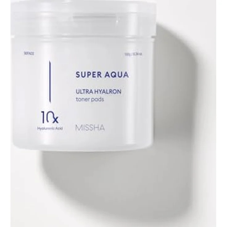 Missha Super Aqua Ultra Hyalron Toner Pads, Gesichtsreinigungstücher mit Hyaluronsäure und Meeresextrakten, 90 ml – Bild 2