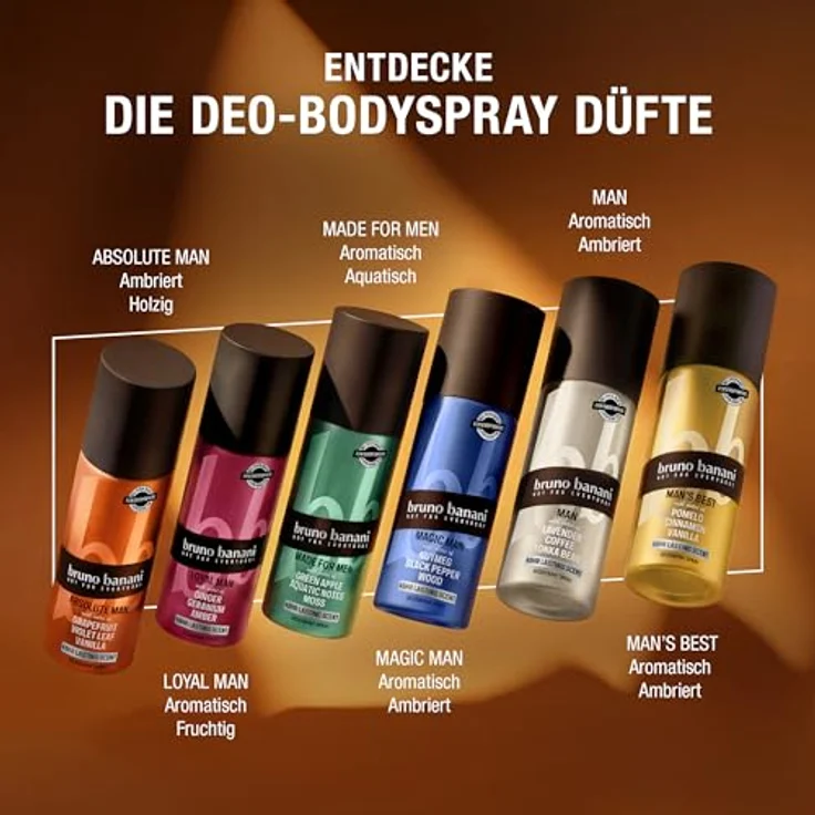 bruno banani bb Man's Best Deo-Bodyspray für Herren, 48h holziger Amberduft, vegane Formel, 150 ml – Bild 5