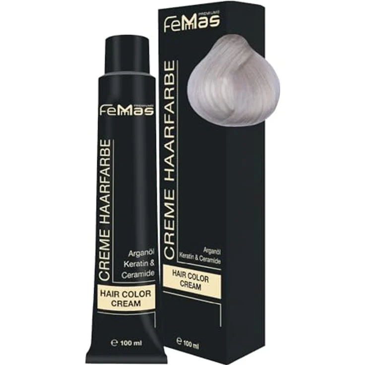 Femmas Premium Haarfarbe, Professionelle Cremefarbe mit Arganöl, 100 ml – intensive Farbnuancen und perfekte Grauhaarabdeckung – Bild 1