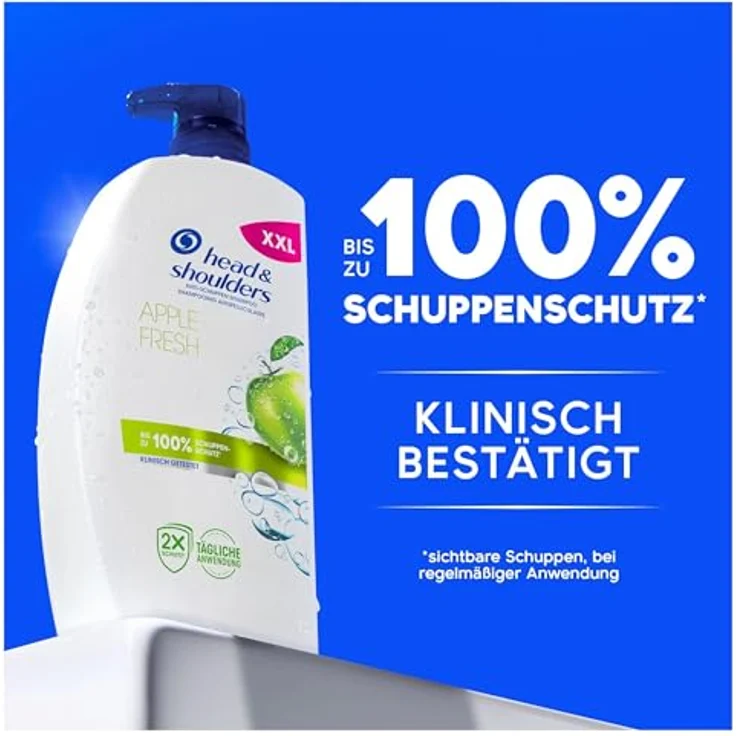 Head & Shoulders Apple Fresh Anti-Schuppen-Shampoo 800ml, bis zu 100% Schuppenschutz, klinisch getestet, für jeden Haartyp – Bild 2