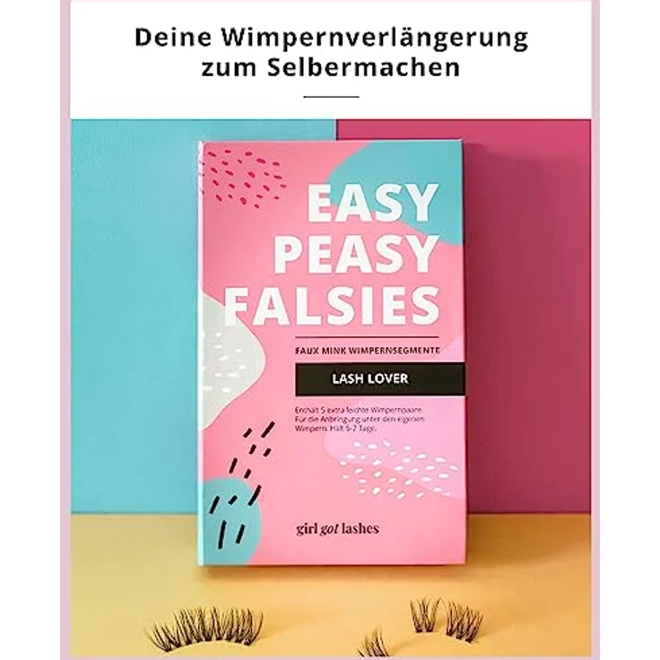 girl got lashes Große Boxen Lash Lover, Handgemachte Wimpernextensions C-Curl, 5 Wimpern-Paare, Vegan, 5-7 Tage Halt – Bild 3