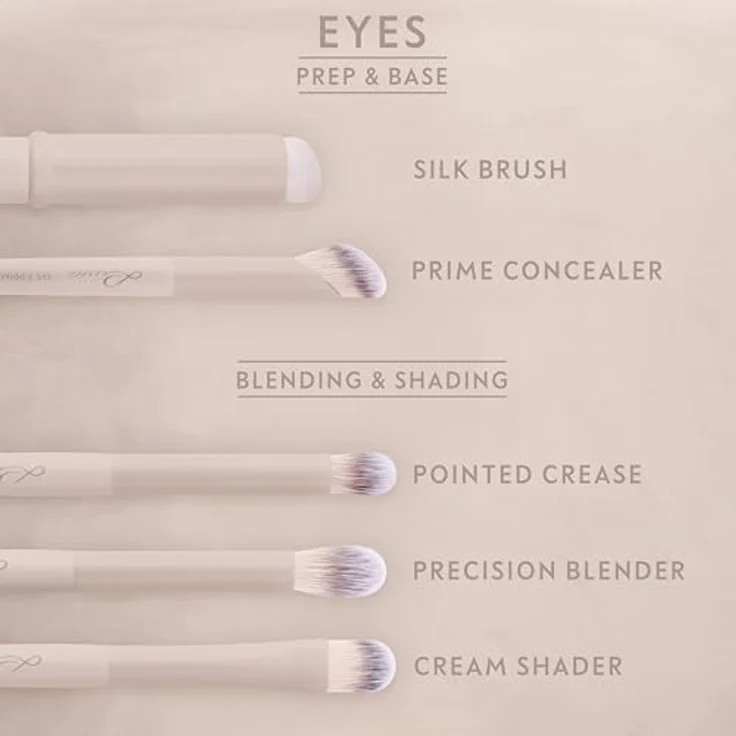 Luvia Cosmetics Nude Aura Pro Brush Set, Augenpinsel-Set mit 14 verschiedenen Pinseln und Tasche für Präzisions-Make-up Anwendungen – Bild 4
