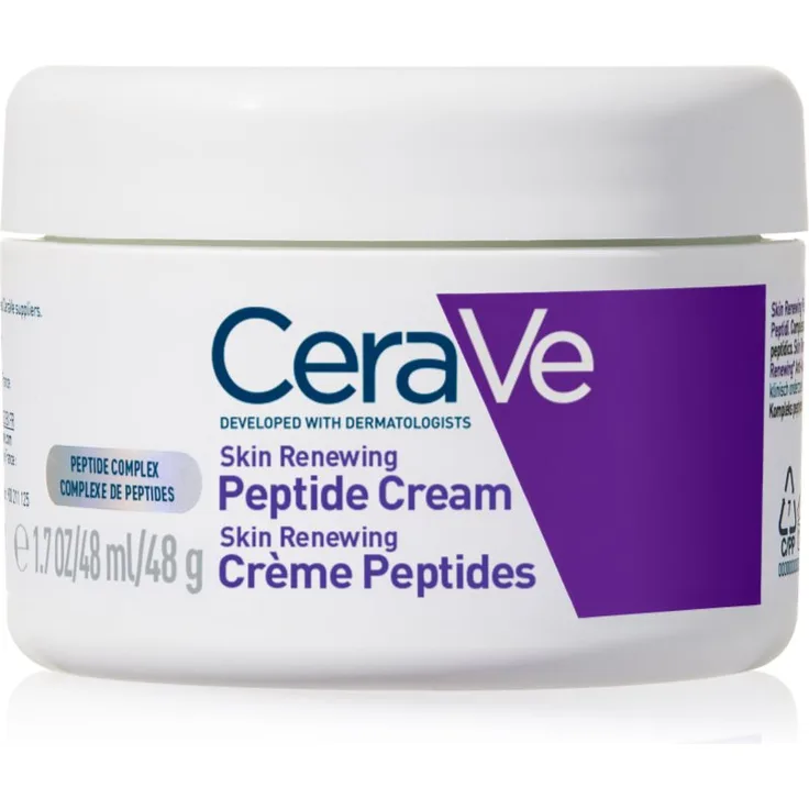 CeraVe Skin Renewing Peptide Night Cream, regenerierende Nachtcreme zur Erneuerung der Hautdichte, 48 g, für empfindliche Haut