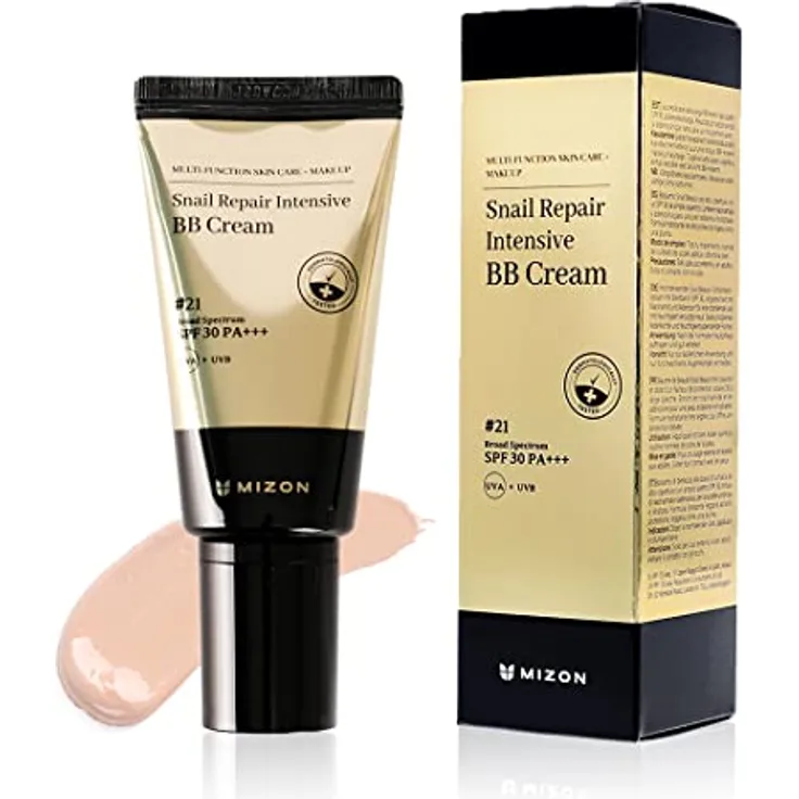 Mizon Snail Repair Intensive, feuchtigkeitsspendende BB Creme mit SPF 30, Farbton #21 Light Beige (Cool tone), 50 ml