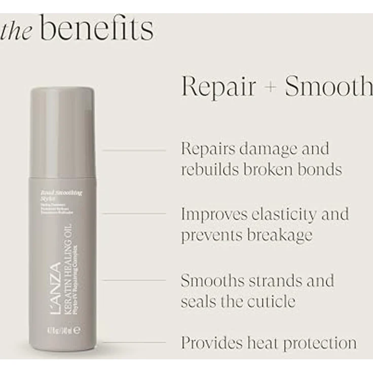 L'ANZA Keratin Haarkur & Stylingcreme, veganes Haarserum mit Phyto IV Komplex, 140 ml, repariert geschädigtes Haar, Spliss-Schutz, schützt vor Hitze und UV-Strahlung – Bild 4