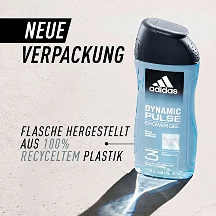adidas 3in1 Dynamic Pulse Duschgel für ihn, mit holzig-frischem Duft, 250 ml – Bild 3