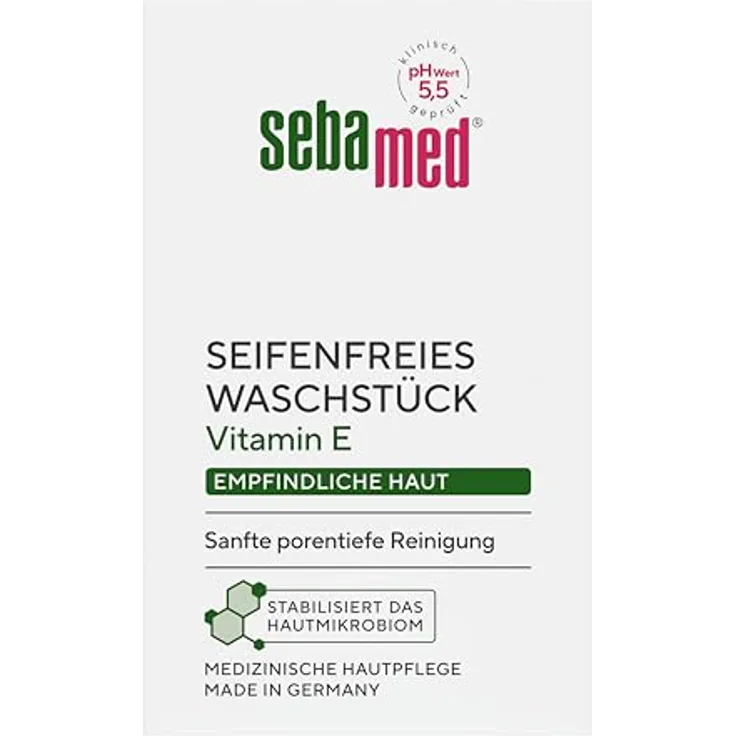 Sebamed seifenfreies Waschstück 50 g, Körperpflege für empfindliche & problematische Haut