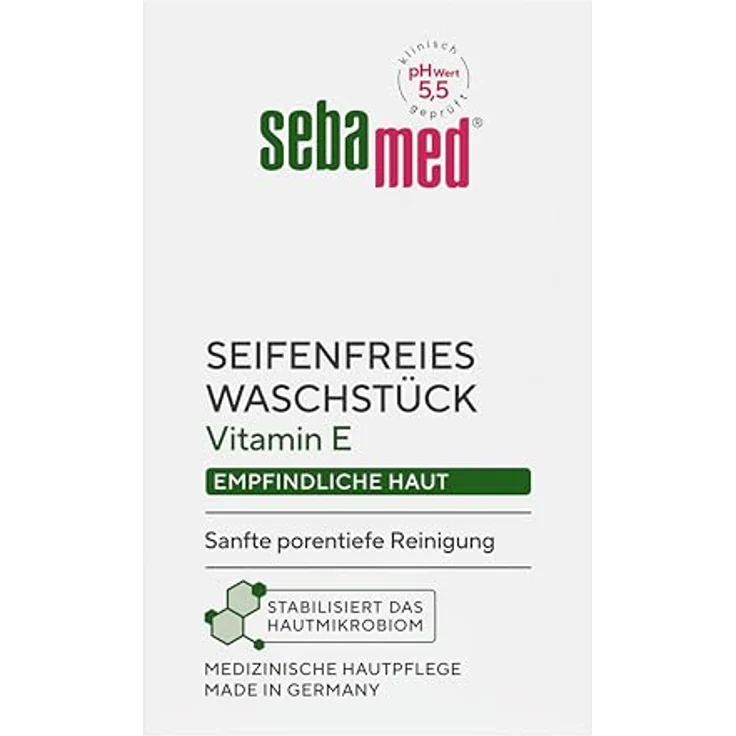 Sebamed seifenfreies Waschstück 50 g, Körperpflege für empfindliche & problematische Haut – Bild 1