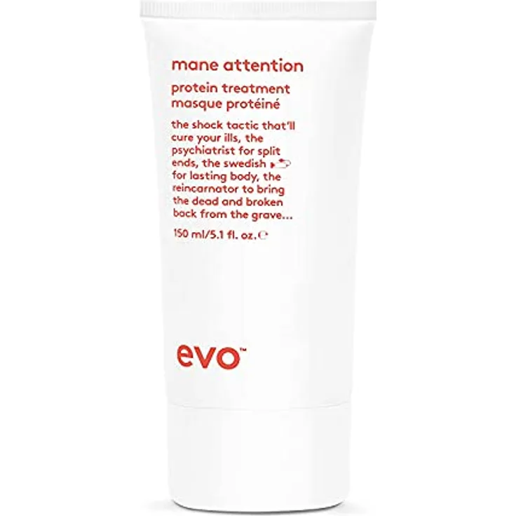 EVO mane attention protein treatment, Intensive Haarcreme für kraftloses, brüchiges und coloriertes Haar, repariert und behandelt geschädigtes, sprödes Haar, vegan, ohne Sulfate, 150 ml